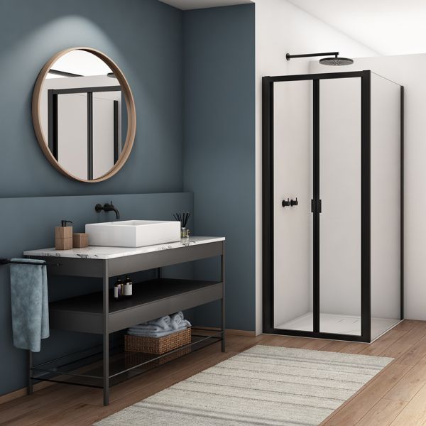 Kudos Divera Matt Black 760 Bifold Shower Door #2