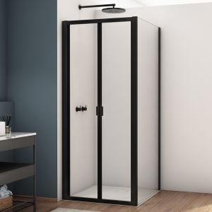 Kudos Divera Matt Black 800 Bifold Shower Door