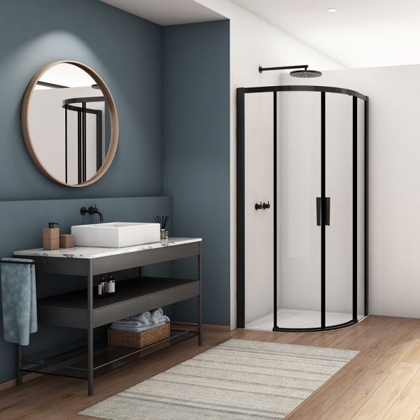 Kudos Divera Matt Black 900 Quadrant Shower Enclosure #2