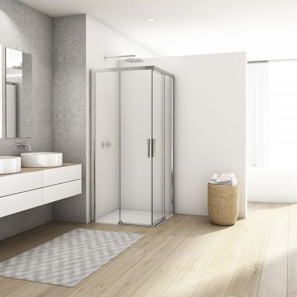 Kudos Divera Chrome 700 x 700 Sliding Corner Entry Shower Enclosure #2