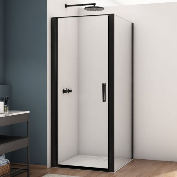Kudos Divera Matt Black 900 Pivot Shower Door