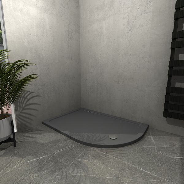 Kudos Kstone Slip Resistant Slate Grey 1000 x 900 Left Hand Offset Quadrant Shower Tray #2