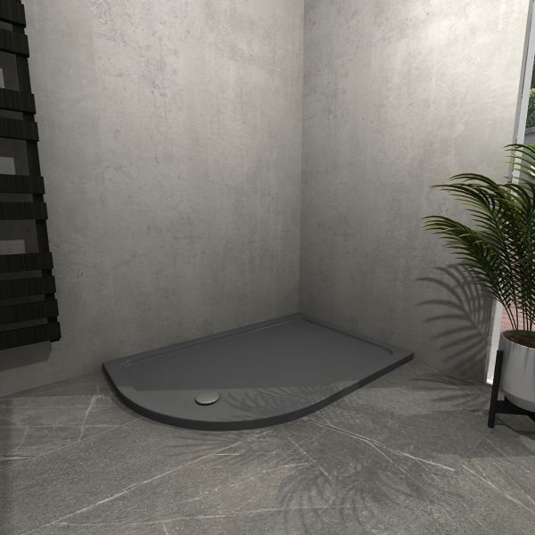Kudos Kstone Slip Resistant Slate Grey 1000 x 800 Right Hand Offset Quadrant Shower Tray #2