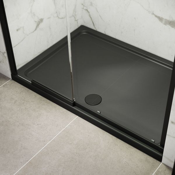 Kudos Kstone Slip Resistant Slate Grey 1000 x 760 Rectangular Shower Tray #2