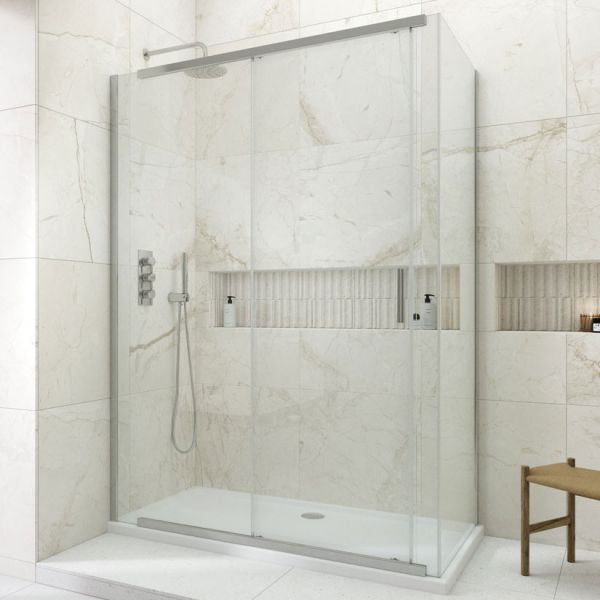 Kudos Siona Chrome 1400 Sliding Shower Door