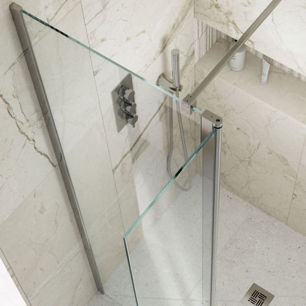 Kudos Siona Chrome Wetroom Shower Panel 700mm Wide #4