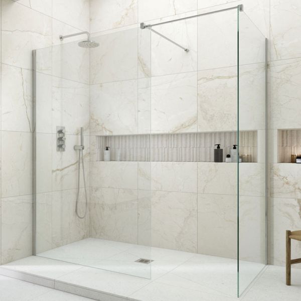 Kudos Siona Chrome Wetroom Shower Panel 700mm Wide #3