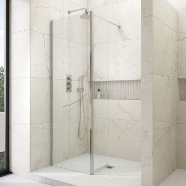 Kudos Siona Chrome Wetroom Shower Panel 700mm Wide #2