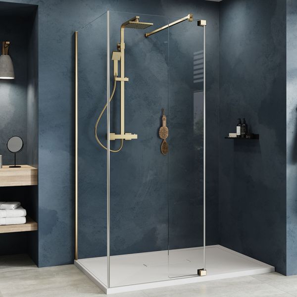 Kudos Ultimate 2 Wet Room Shower Panel 10mm 400 Wide Brushed Brass #2