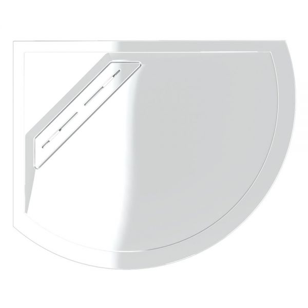 Kudos Connect2 Left Hand Offset Curved Slip Resistant Shower Tray 1000 x 810mm C2T10081CLHTSR