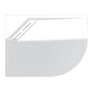 Kudos Connect2 White 1000 x 800 Left Hand Offset Quadrant Shower Tray