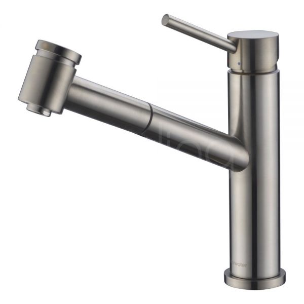 Clearwater Larissa Single Lever Brushed Nickel Pull Out Kitchen Sink Mixer Tap