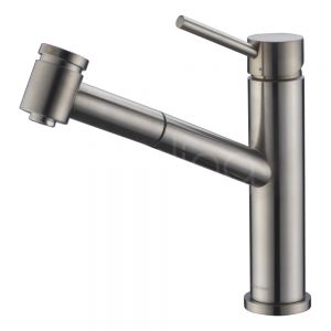 Clearwater Larissa Single Lever Brushed Nickel Pull Out Kitchen Sink Mixer Tap