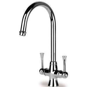 Clearwater Regent C Twin Lever Chrome Monobloc Kitchen Sink Mixer Tap