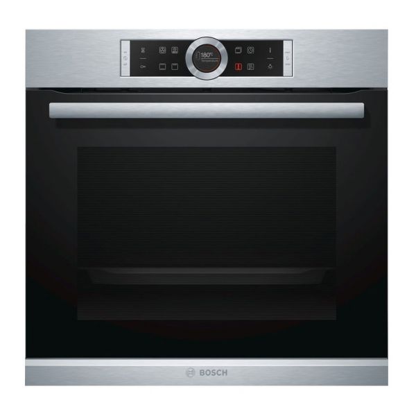 Bosch Serie 8 60cm Black and Stainless Steel Built In Single Oven