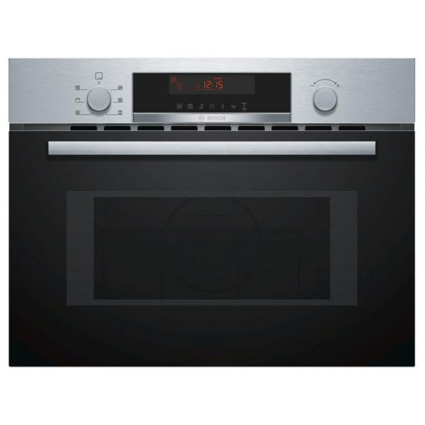 Bosch Serie 4 60cm Black and Stainless Steel Single Compact Oven with Microwave Function