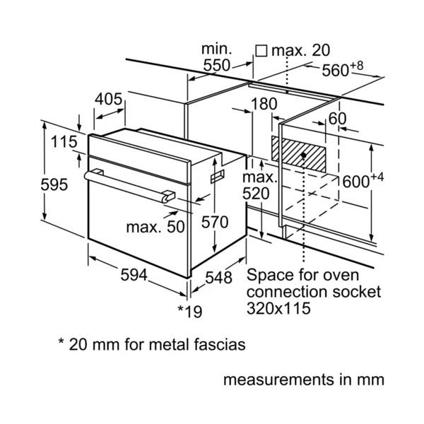 Bosch Serie 2 60cm Black Built In Single Oven LBS21014