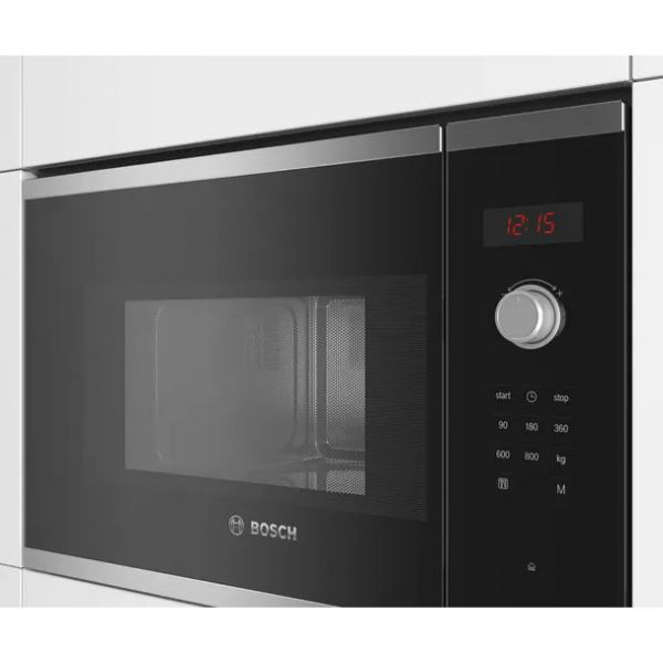Bosch Serie 4 Black and Stainless Steel Built In Microwave 800W #4