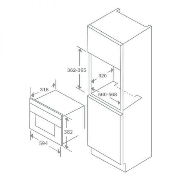 Prima Framed Stainless Steel Built In Microwave #2