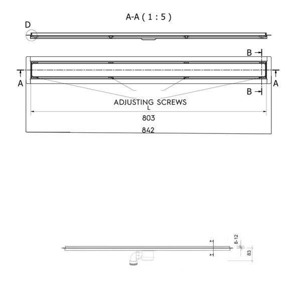 JTP Elite Stainless Steel 800mm Linear Shower Drain #2