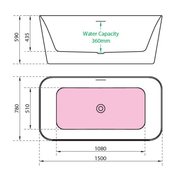 Charlotte Edwards Leda Gloss White 1500 Freestanding Bath #3