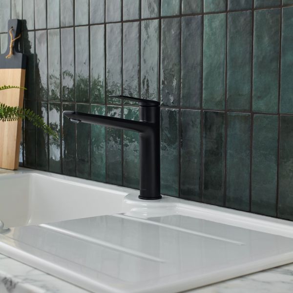 Clearwater Levant Single Lever Matt Black Monobloc Kitchen Sink Mixer Tap #4