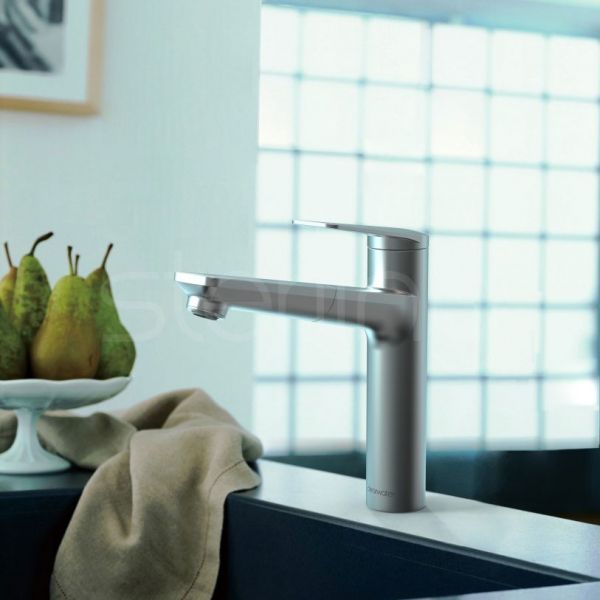 Clearwater Levant Single Lever Brushed Nickel Pull Out Monobloc Kitchen Sink Mixer Tap #3