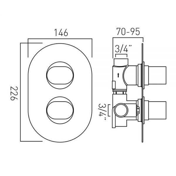 Vado Single Outlet Life Wall Mounted Concealed Thermostatic Valve #2