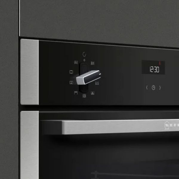 Neff N50 60cm Black and Stainless Steel Built In Single Oven #2