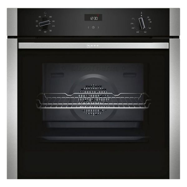 Neff N50 60cm Black and Stainless Steel Built In Single Oven