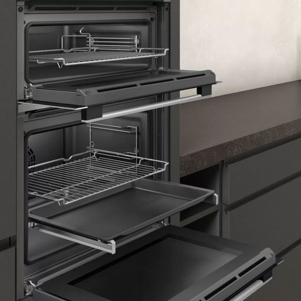 Neff N50 60cm Black and Stainless Steel Built In Double Oven #3