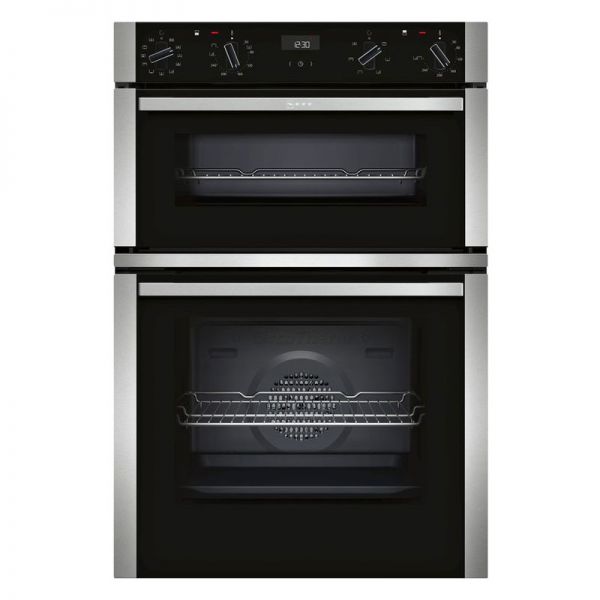 Neff N50 60cm Black and Stainless Steel Built In Double Singlepoint Oven