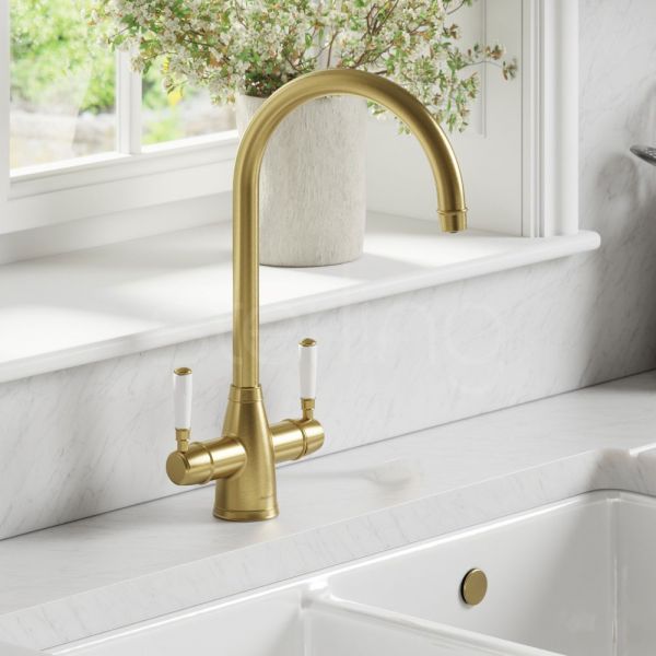 Clearwater Longdon Brushed Brass 4 in 1 Boiling Hot Water Kitchen Mixer Tap #3