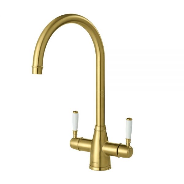Clearwater Longdon Brushed Brass 4 in 1 Boiling Hot Water Kitchen Mixer Tap