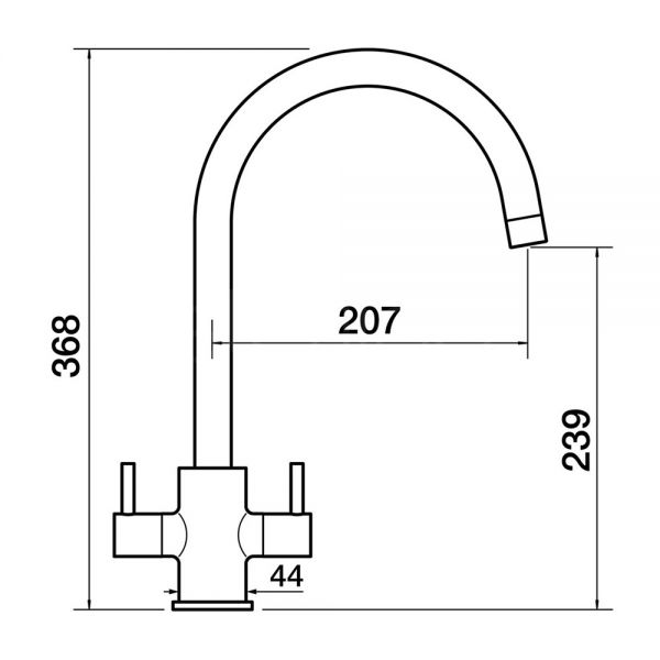 Clearwater Loreto Double Lever Chrome Monobloc Kitchen Sink Mixer Tap #2