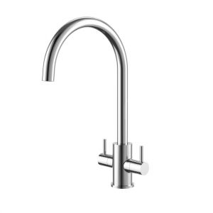 Clearwater Loreto Double Lever Chrome Monobloc Kitchen Sink Mixer Tap