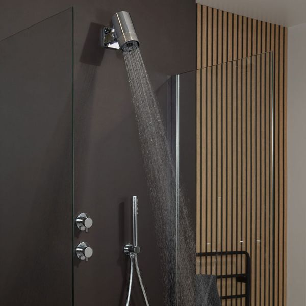 JTP Lumen Matt Black Wall Mounted Shower Head #2