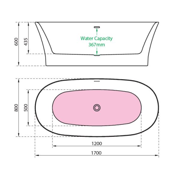 Charlotte Edwards Luna Gloss White 1700 Freestanding Bath #4