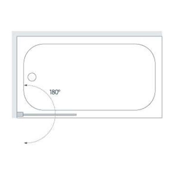Lakes Sculpted Bath Shower Screen with Rail 860mm #2