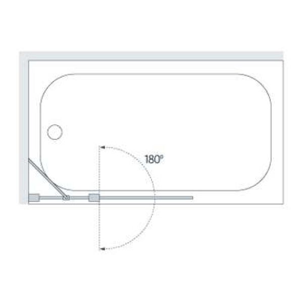 Lakes Sculpted Bath Shower Screen with Rail 1175mm #2