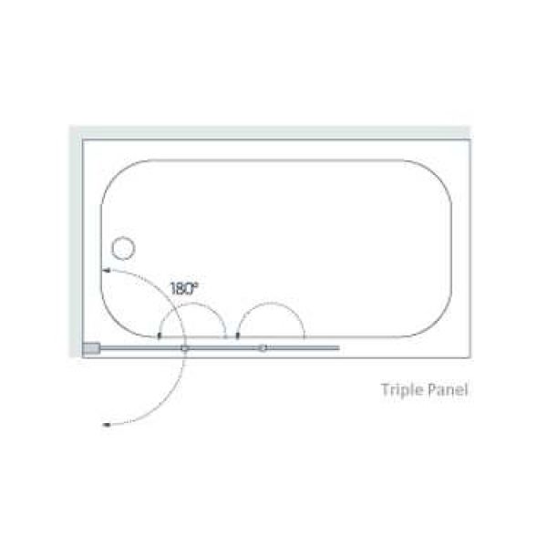 Lakes Framed Triple Panel Bath Shower Screen 1390mm #2