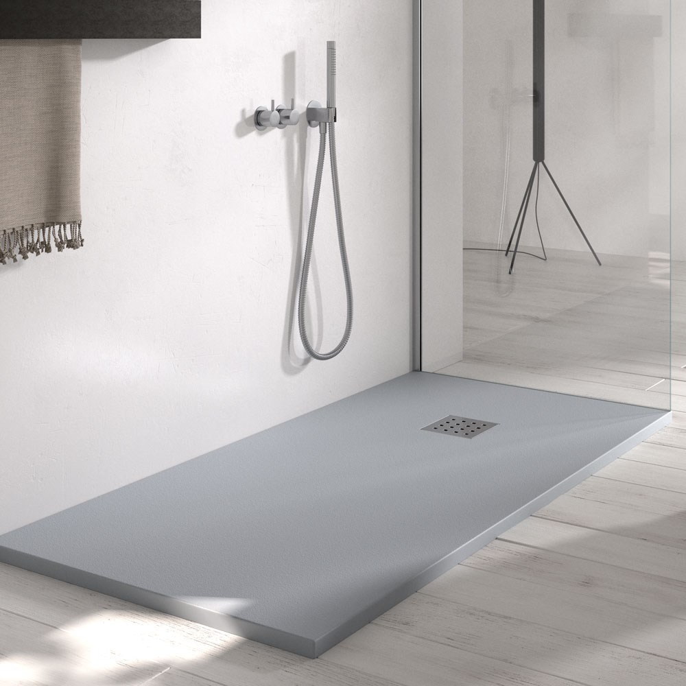 Doccia Liso Grey Shower Tray 1000 x 1000mm TRLISCE100100MAH