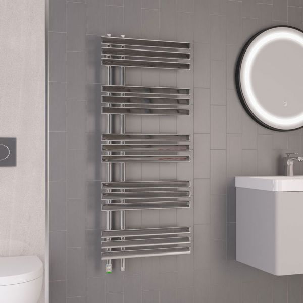Eastbrook Loddon Dry Element 1200 x 500 Chrome Electric Towel Rail #2