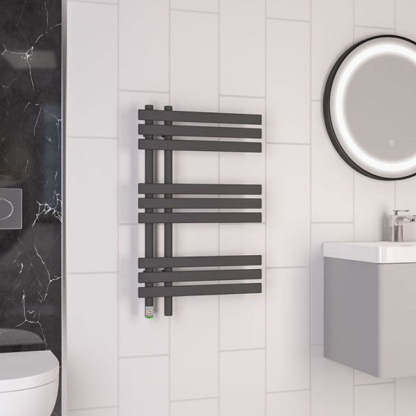 Eastbrook Loddon Dry Element 780 x 500 Matt Anthracite Electric Towel Rail #2