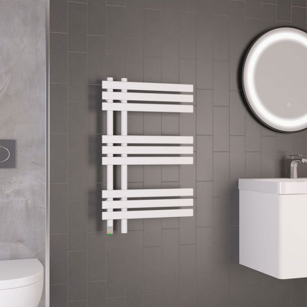 Eastbrook Loddon Dry Element 780 x 500 Matt White Electric Towel Rail #2