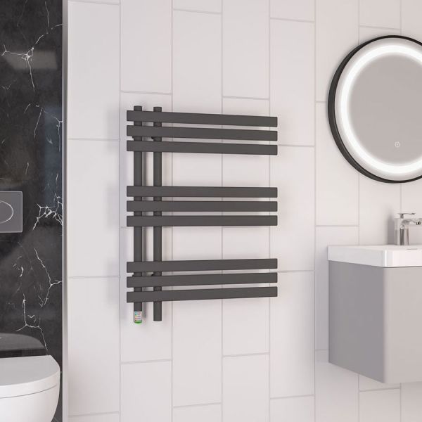Eastbrook Loddon Dry Element 780 x 600 Matt Anthracite Electric Towel Rail #2