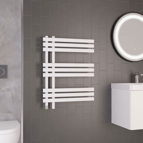 Eastbrook Loddon Dry Element 780 x 600 Matt White Electric Towel Rail #2