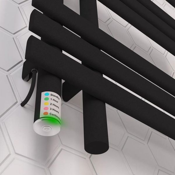 Eastbrook Loddon Dry Element 780 x 500 Matt Black Electric Towel Rail #4