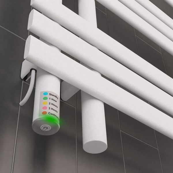 Eastbrook Loddon Dry Element 1200 x 500 Matt White Electric Towel Rail #4