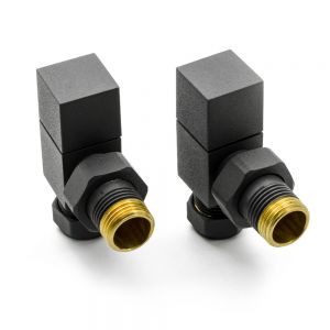 Reina Loge Anthracite Angled Manual Radiator Valves